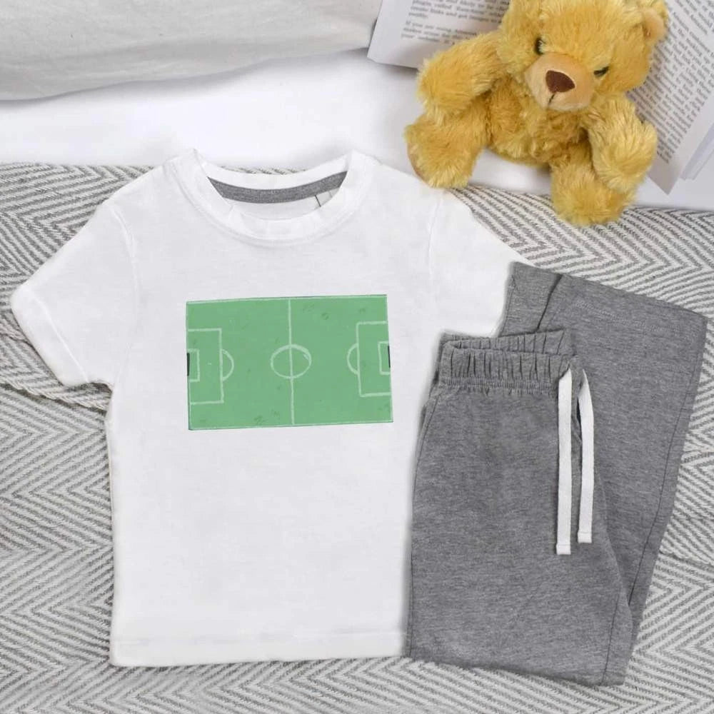 'Sketchy Football Field' Kids Nightwear / Pyjama Set (KP054500)