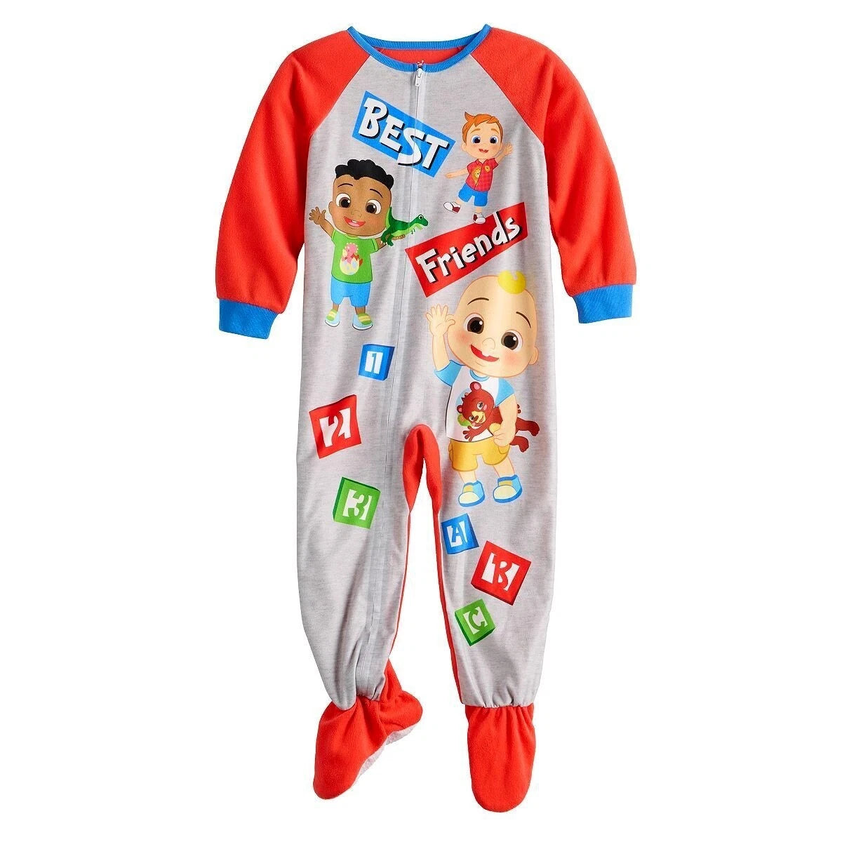 Cocomelon Toddler One Piece Pajamas Footed Blanket Sleeper Boy Girl 2T 3T 4T 5T