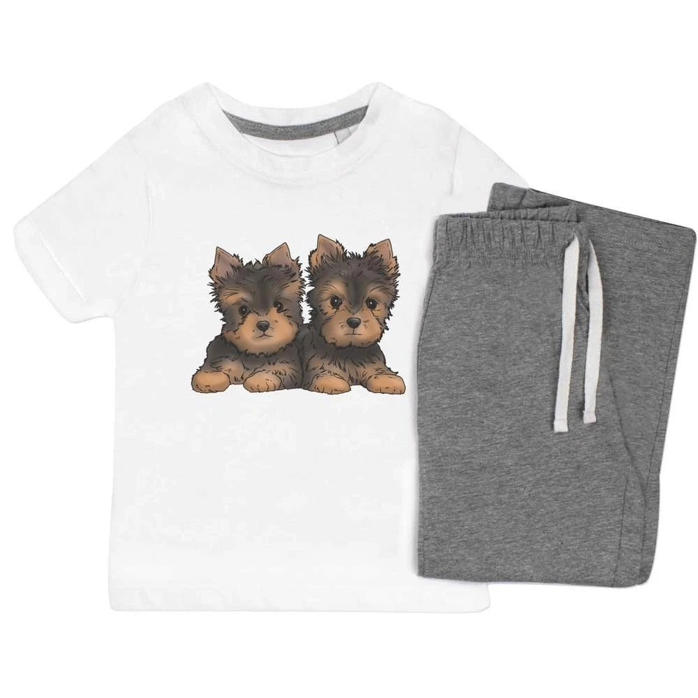 'Yorkie Puppies' Kids Nightwear / Pyjama Set (KP037353)