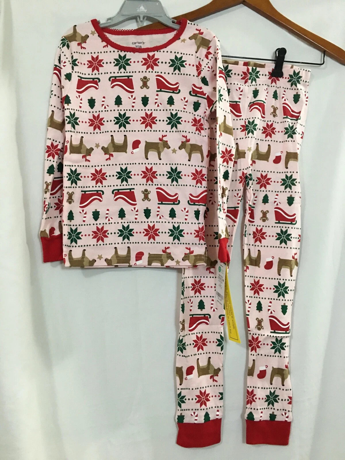 New Carter's Fair Isle Pink Girl Cotton 2 pc Pajama Set Christmas 2T,3T,4T,5T