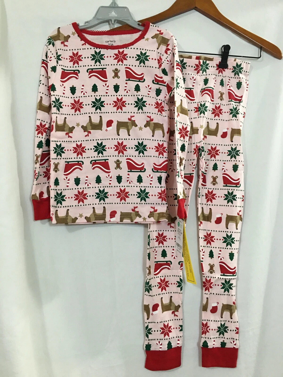 New Carter's Fair Isle Pink Girl Cotton 2 pc Pajama Set Christmas 2T,3T,4T,5T