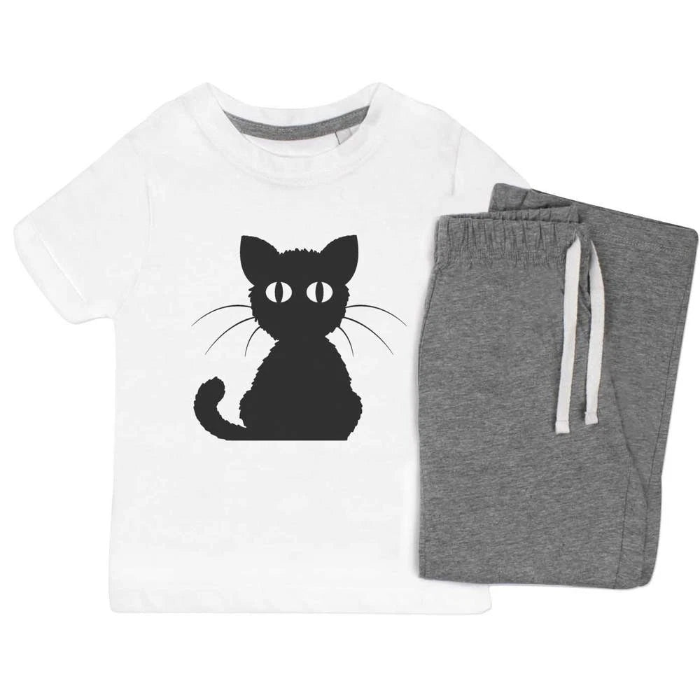 'Black Cat' Kids Nightwear / Pyjama Set (KP016285)