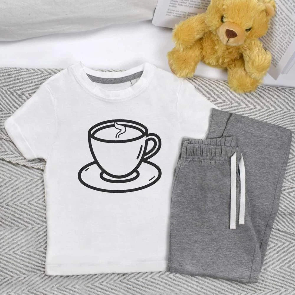 'Cup of Coffee' Kids Nightwear / Pyjama Set (KP047202)