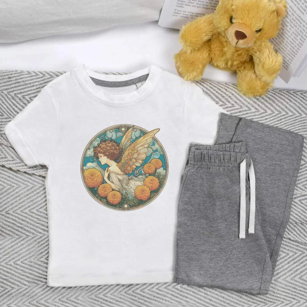 'Marigold Garden Fairy' Kids Nightwear / Pyjama Set (KP055510)