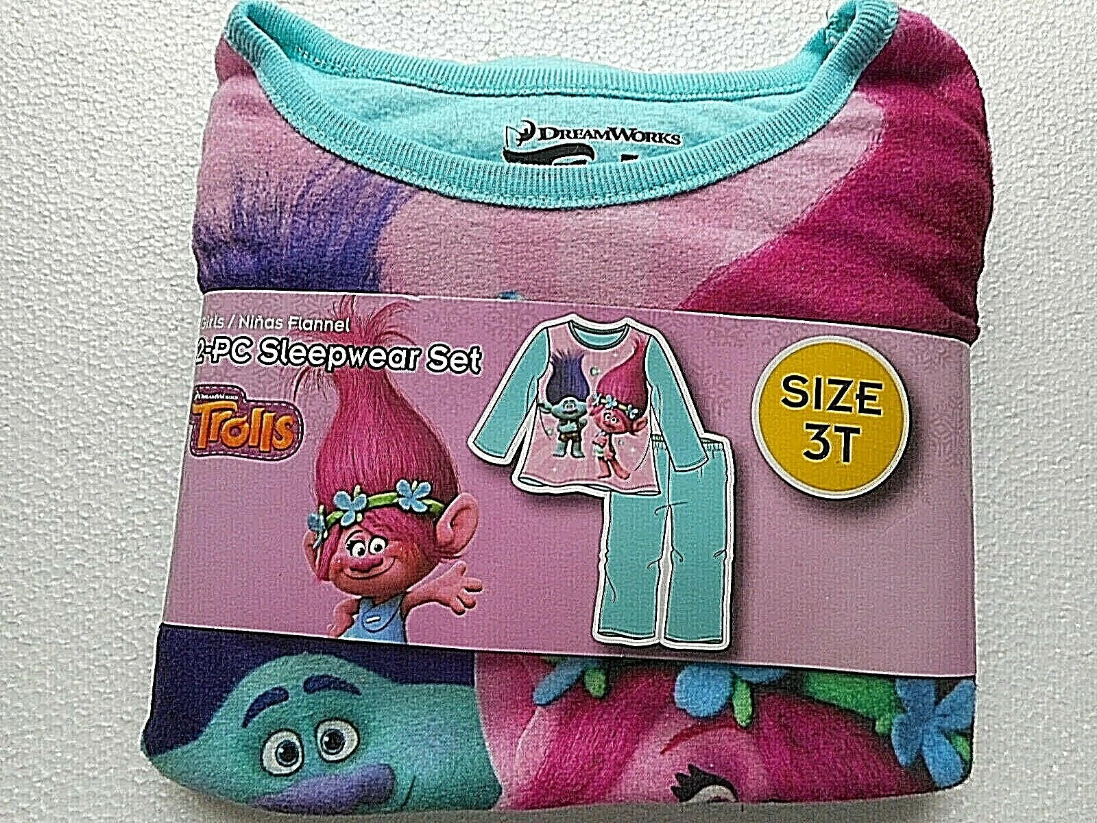 Trolls Toddler Girls Long Sleeve Top & Long Pants 2-Piece Pajama Set