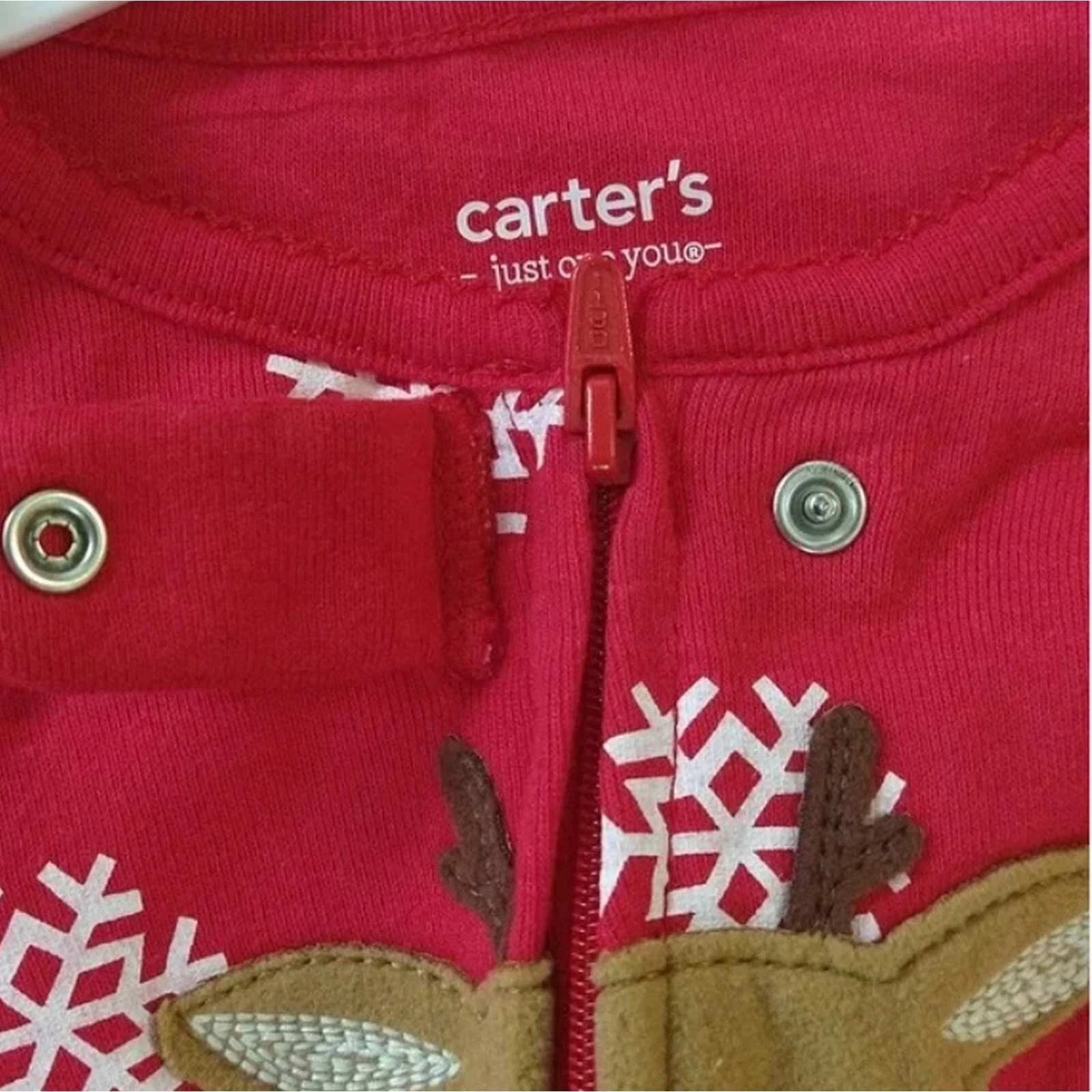 Carter's Toddler Girls' Snowflake Reindeer/Santa Footed Pajama Set