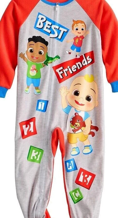 Cocomelon Toddler One Piece Pajamas Footed Blanket Sleeper Boy Girl 2T 3T 4T 5T
