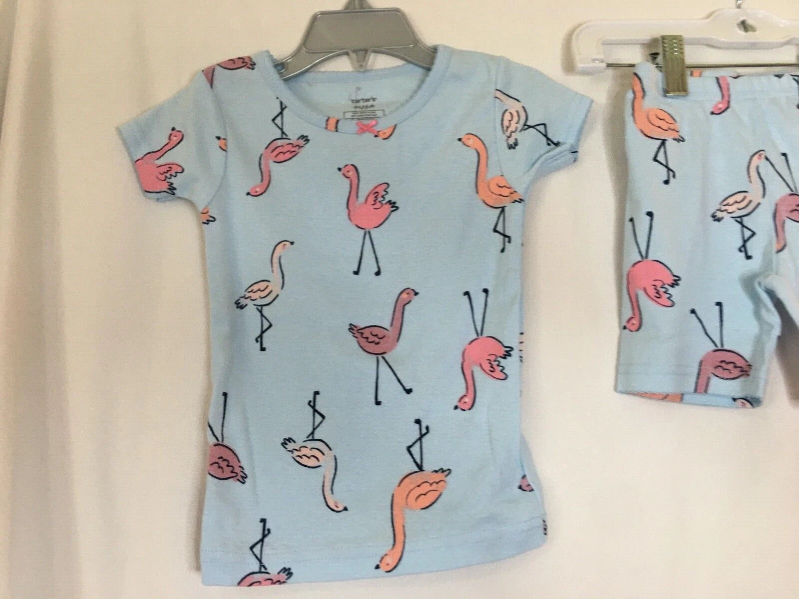 New Carter's Girls Flamingo Pajama Set Shorts Allover Toddler 18M,2T,3T,4T,5T