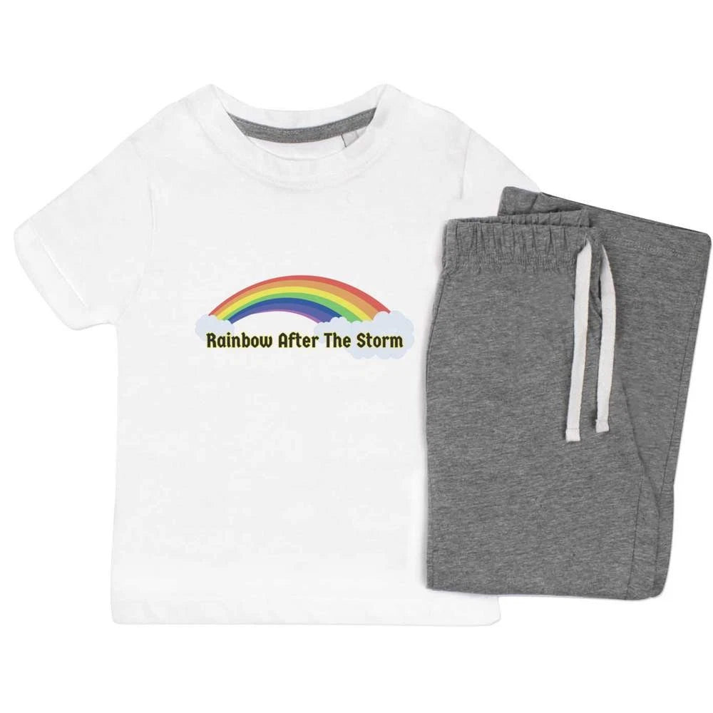 'Rainbow After The Storm' Kids Nightwear / Pyjama Set (KP052822)