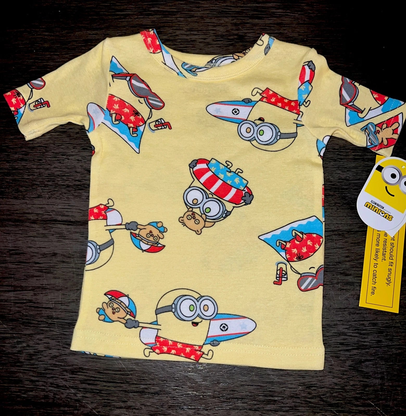 Despicable Me Minions Bob & Teddy Bear Tim Beach Toddler Pajama Set 2T 3T 4T 5T