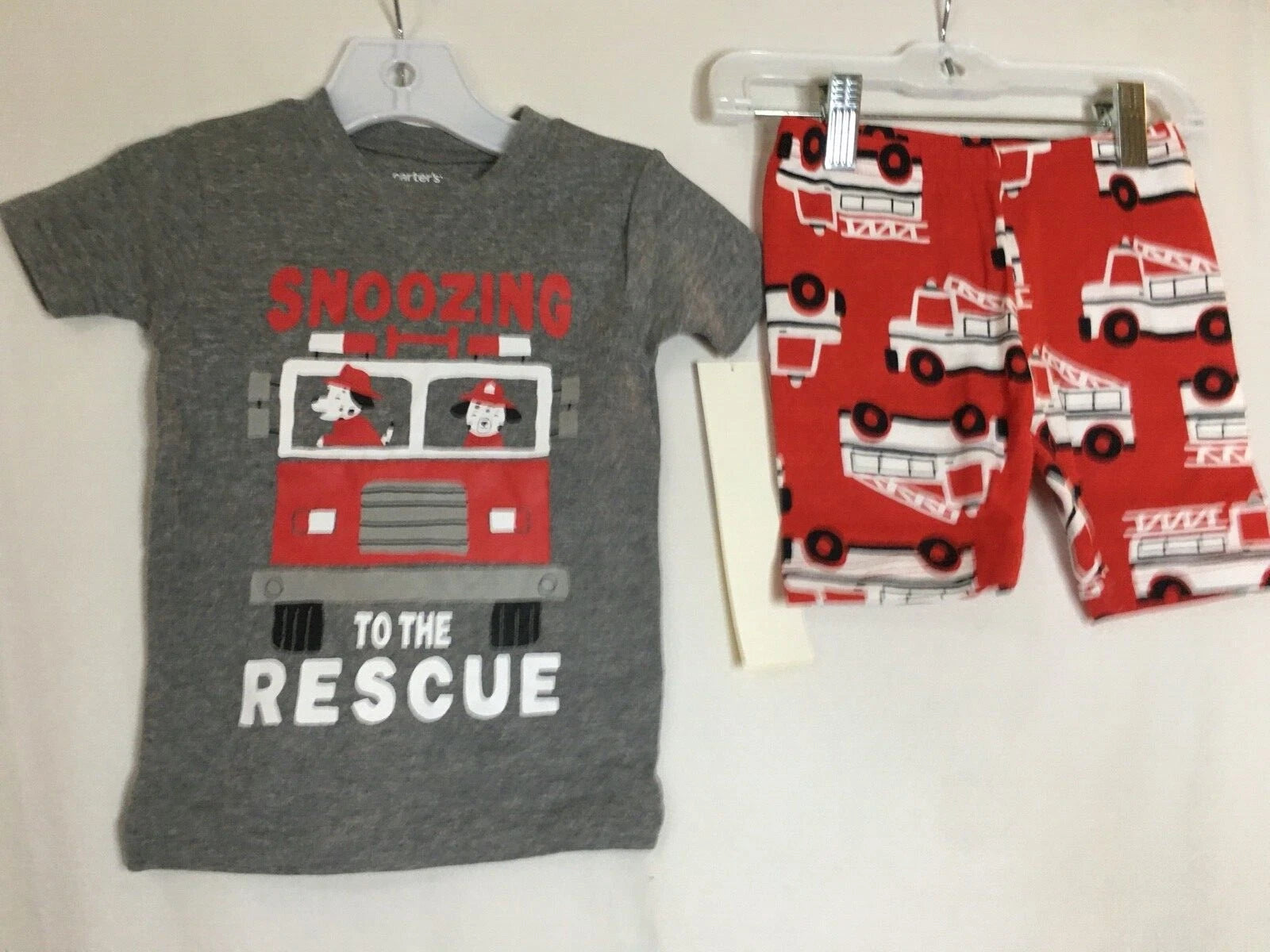 New Carter's Boys Firetruck Pajama Snug Fit Shorts Pajama sets Toddler UPICK