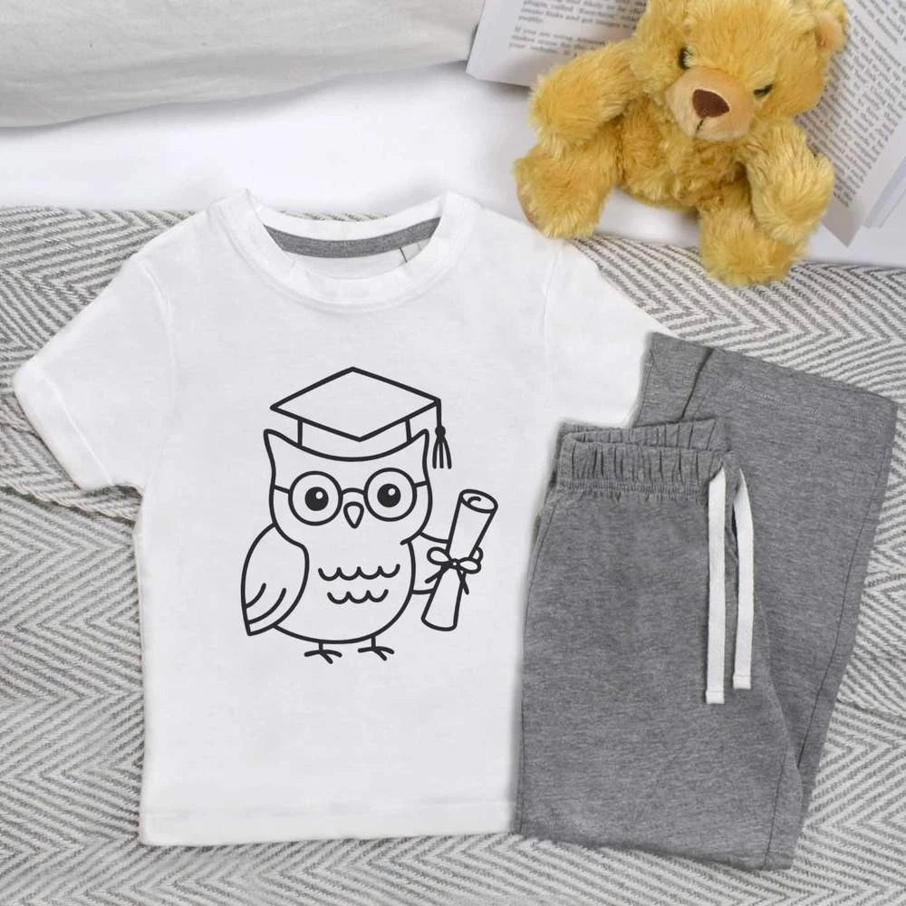 'Graduation Owl' Kids Nightwear / Pyjama Set (KP054343)