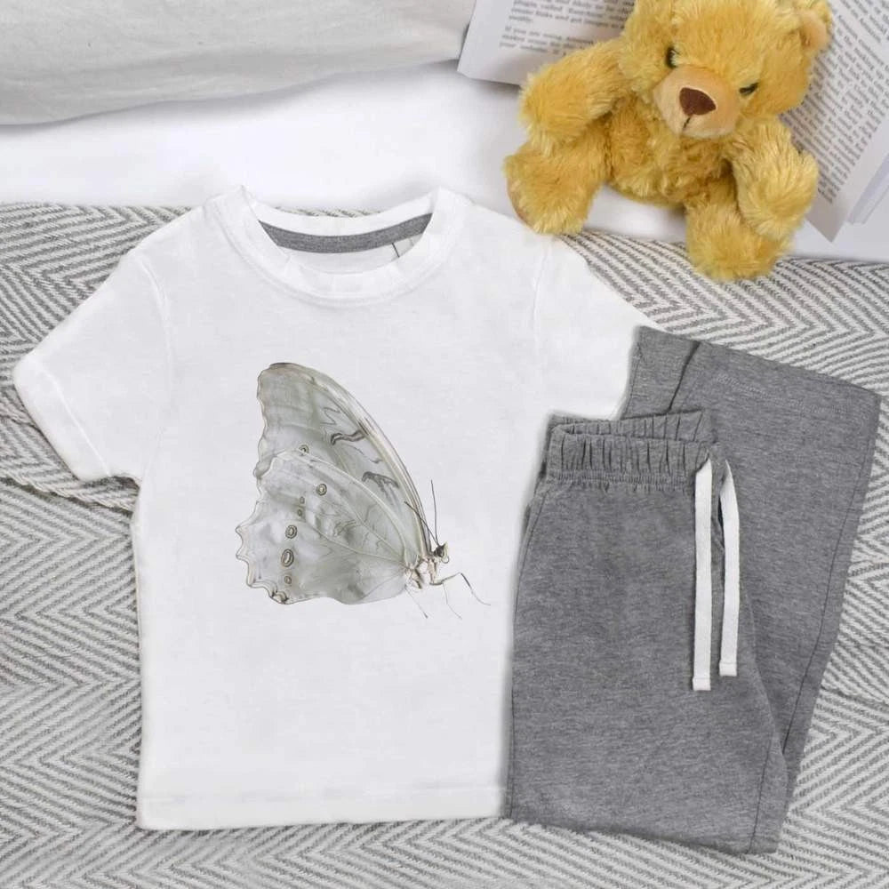 'Mother of Pearl Butterfly' Kids Nightwear / Pyjama Set (KP043615)