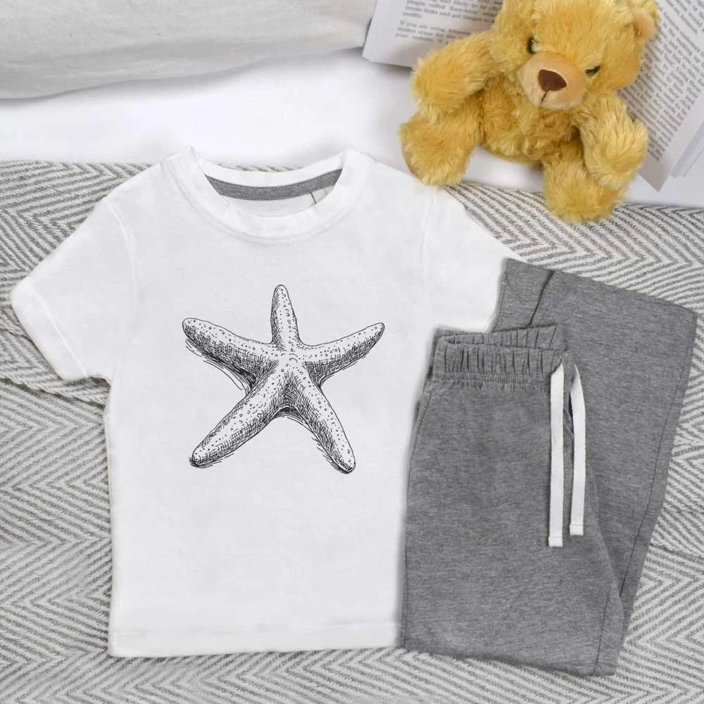 'Single Starfish' Kids Nightwear / Pyjama Set (KP054240)