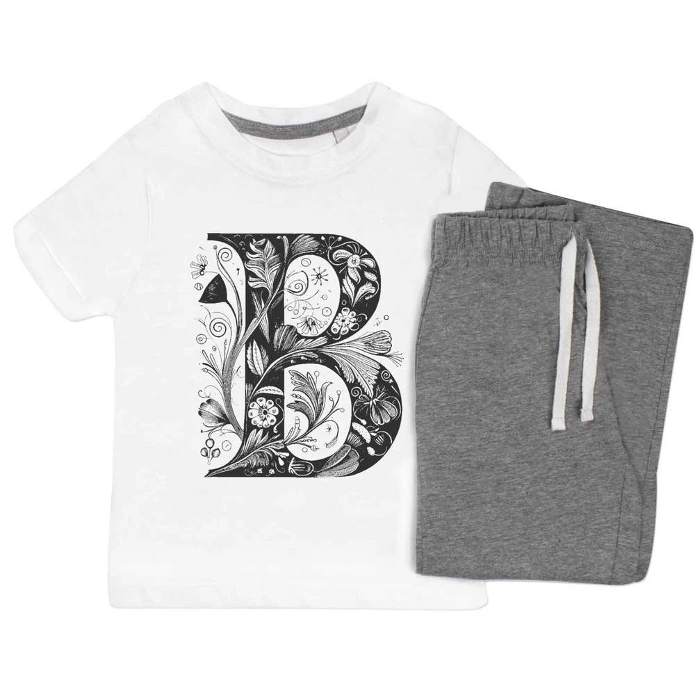 'Flowering B' Kids Nightwear / Pyjama Set (KP042624)