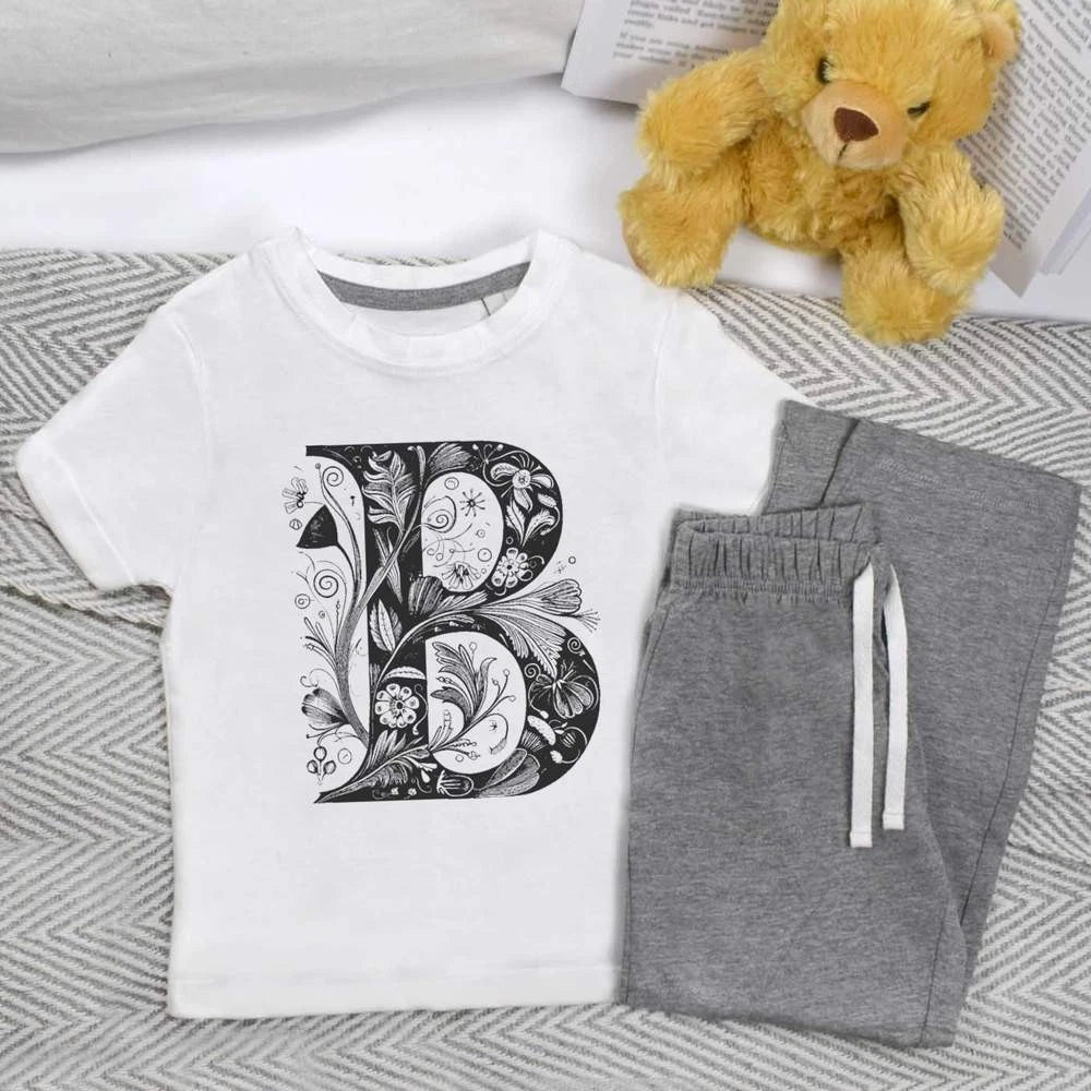 'Flowering B' Kids Nightwear / Pyjama Set (KP042624)