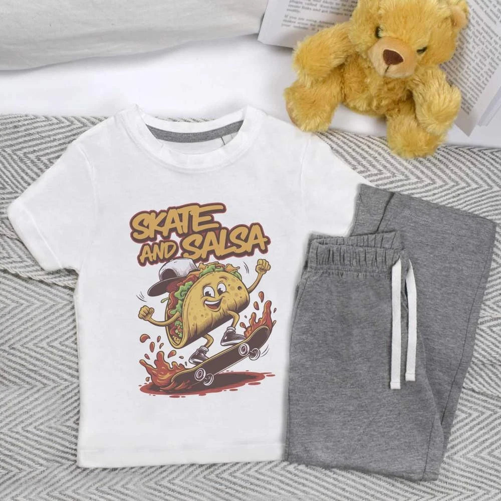 'Skate And Salsa' Kids Nightwear / Pyjama Set (KP052502)