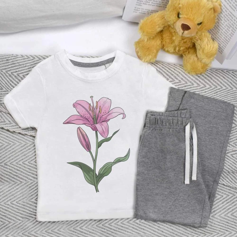 'Lily Flower' Kids Nightwear / Pyjama Set (KP048973)