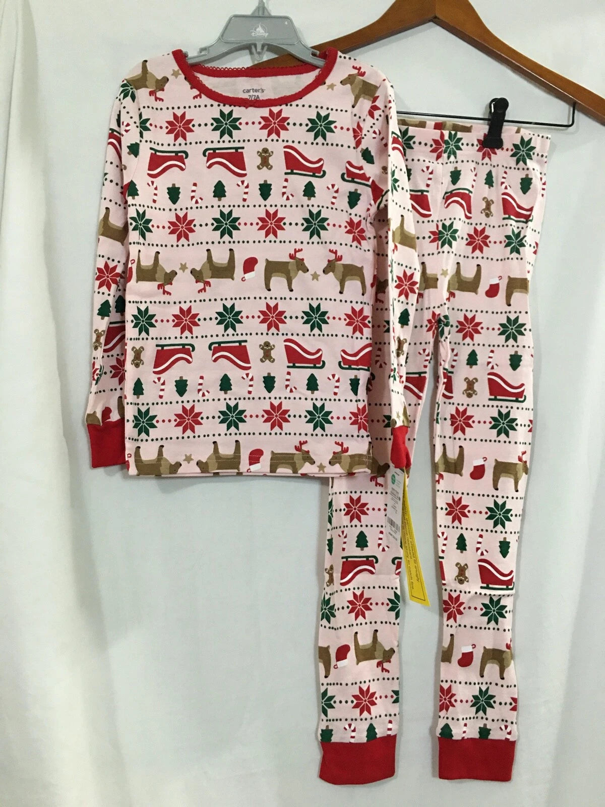 New Carter's Fair Isle Pink Girl Cotton 2 pc Pajama Set Christmas 2T,3T,4T,5T