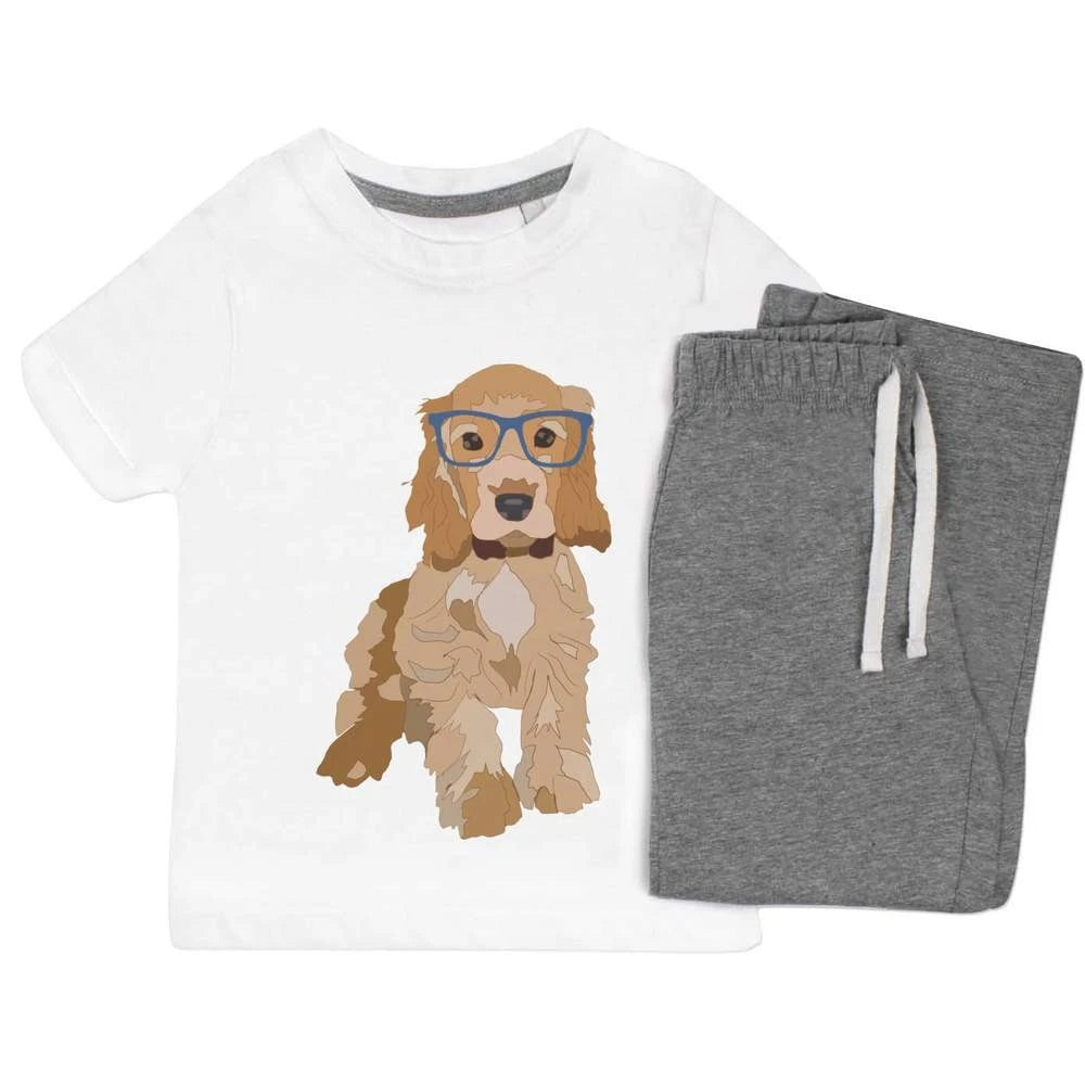 'Spaniel Puppy' Kids Nightwear / Pyjama Set (KP027559)