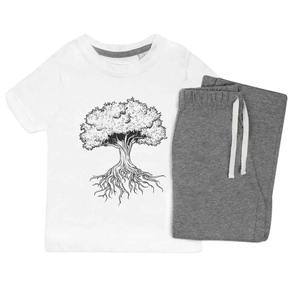 'Tree with Roots' Kids Nightwear / Pyjama Set (KP052904)