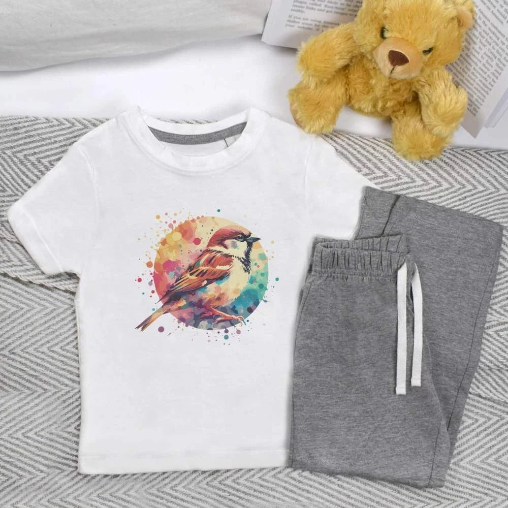 'House Sparrow' Kids Nightwear / Pyjama Set (KP047461)