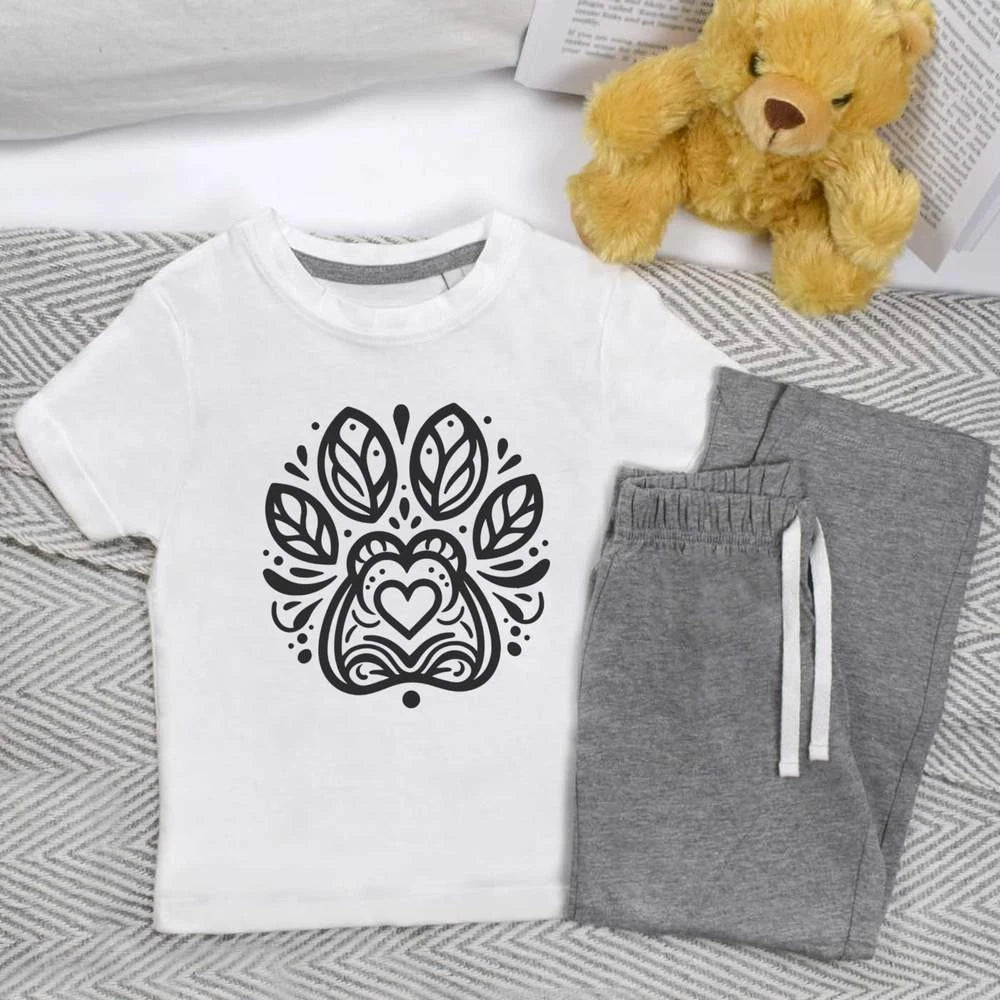 'Paw Print' Kids Nightwear / Pyjama Set (KP047690)