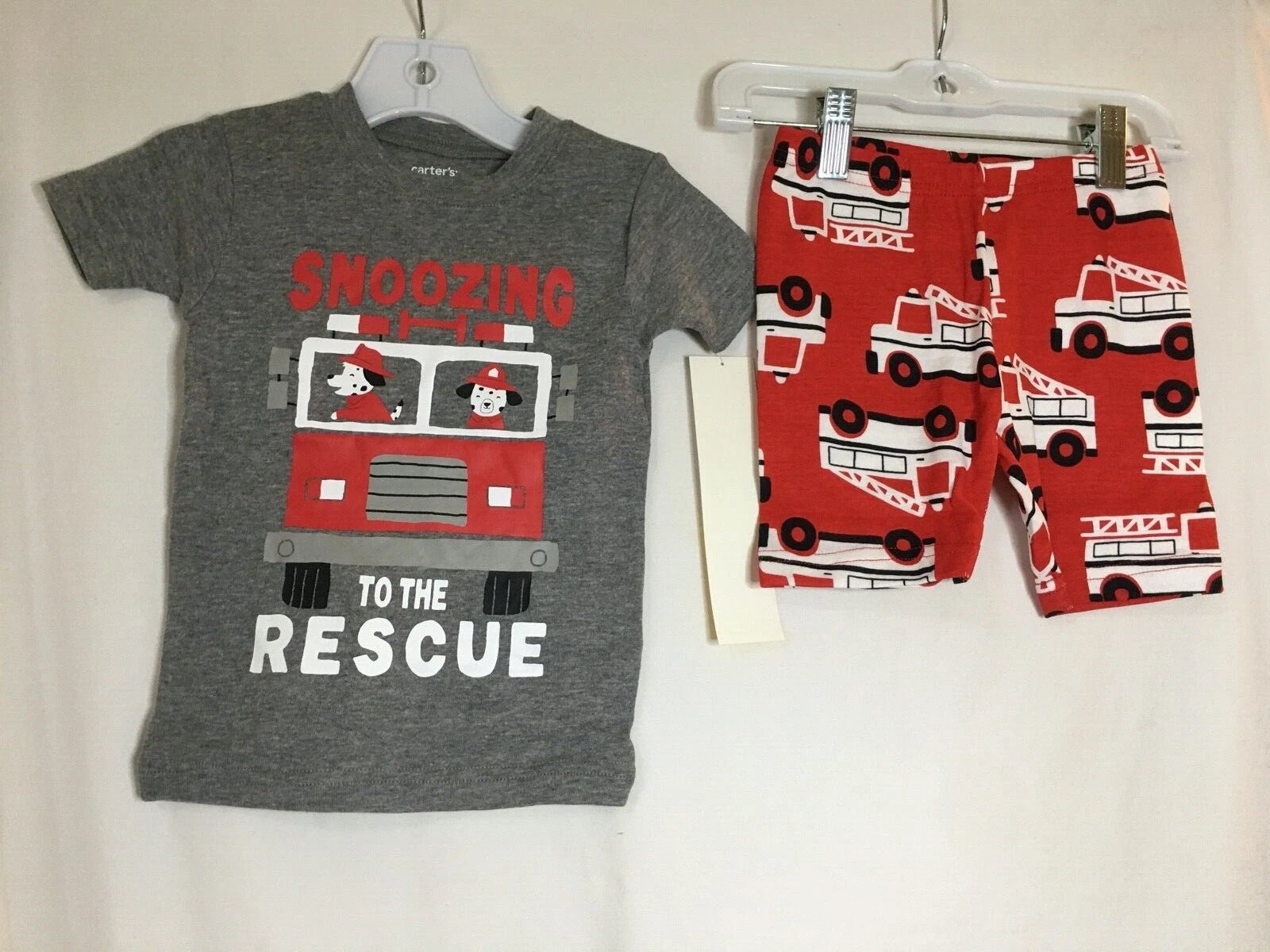 New Carter's Boys Firetruck Pajama Snug Fit Shorts Pajama sets Toddler UPICK