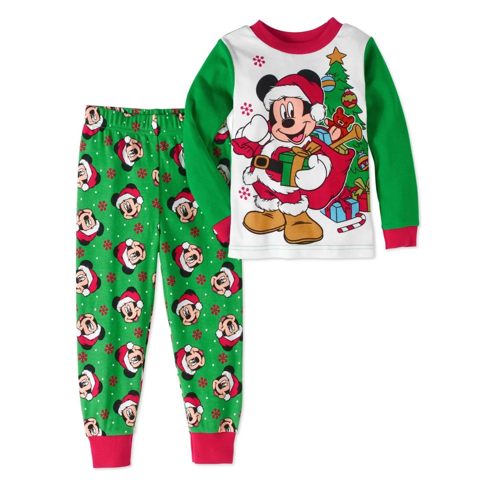 Disney Mickey Mouse 2-Piece Christmas Pajama Set Various Sizes
