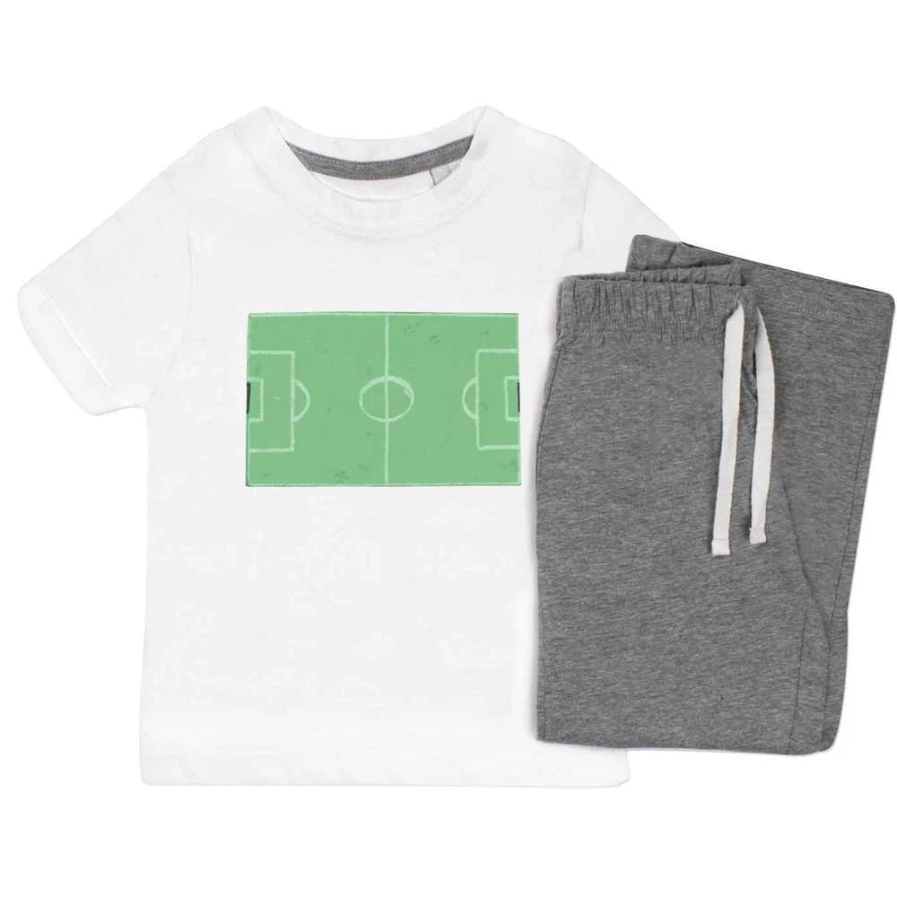'Sketchy Football Field' Kids Nightwear / Pyjama Set (KP054500)