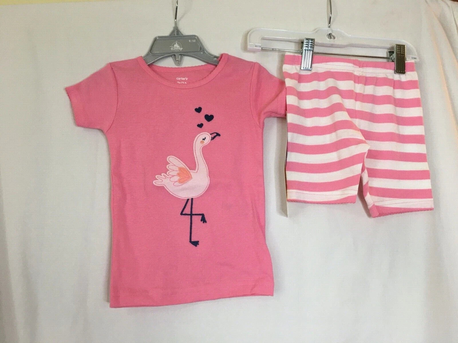 New Carter's Girls Flamingo Pajama Set Shorts Toddler 18M, 2T,3T,4T,5T Pink