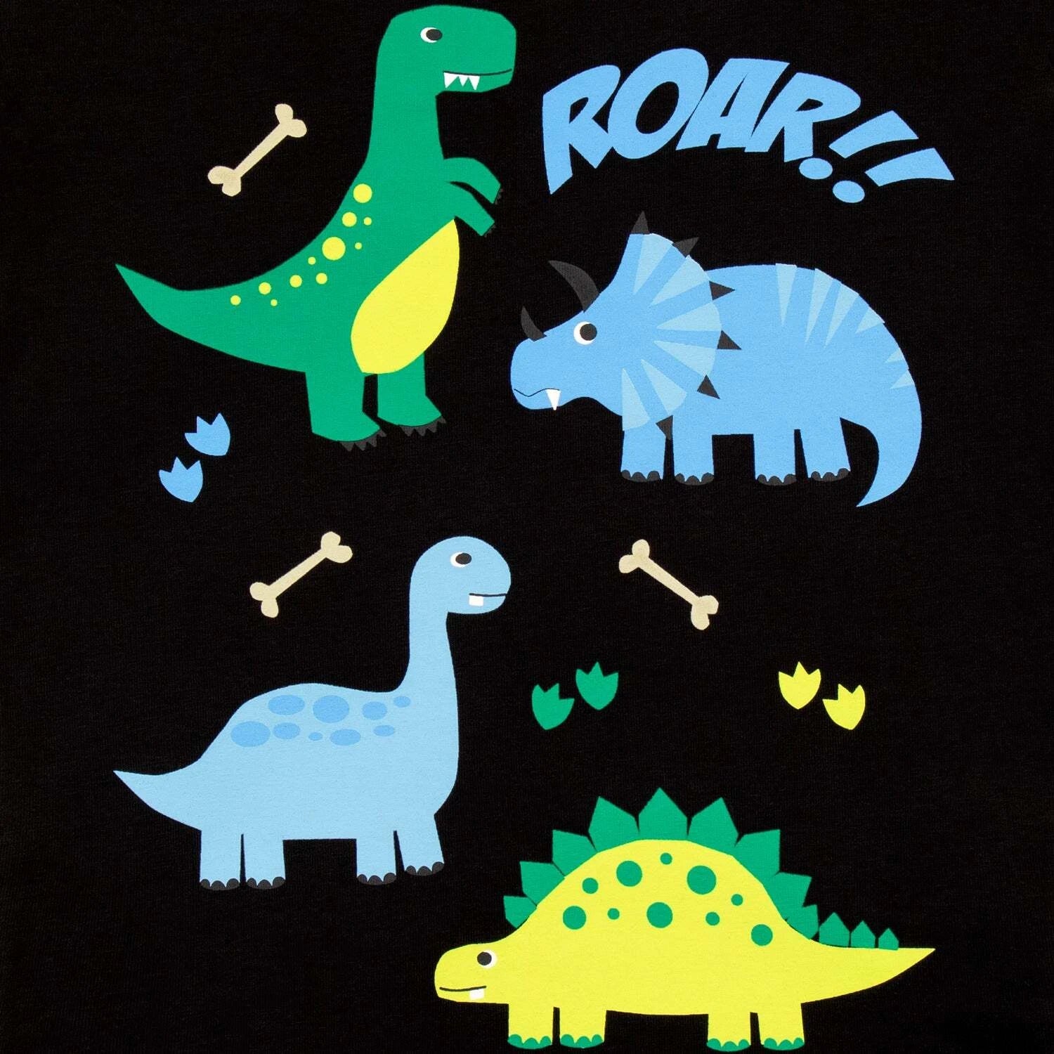 Dinosaur Short Pyjamas Kids Baby Boys 18 14 Months 2 3 4 5 6 7 8 Years PJs Black