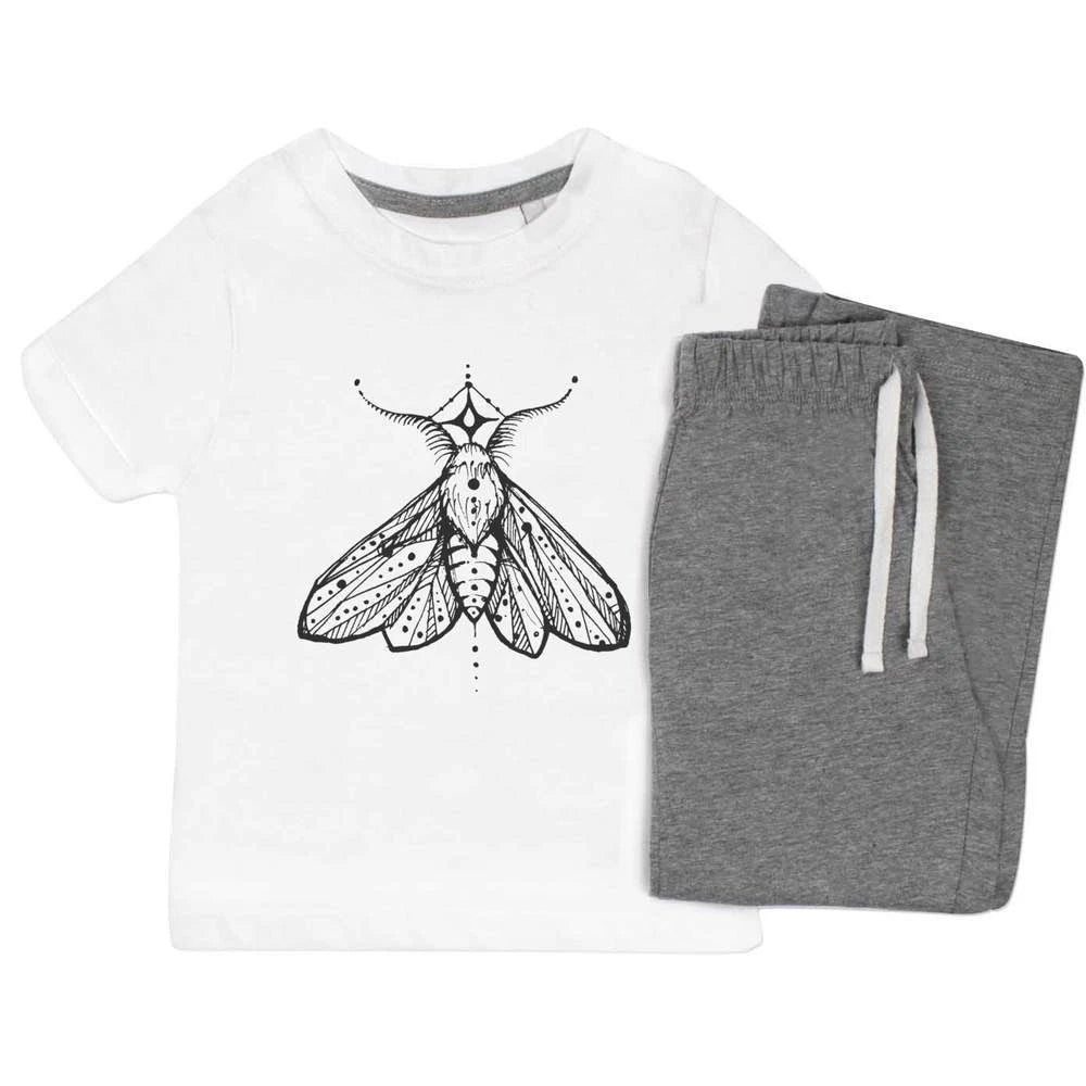'Moth Motif' Kids Nightwear / Pyjama Set (KP013461)