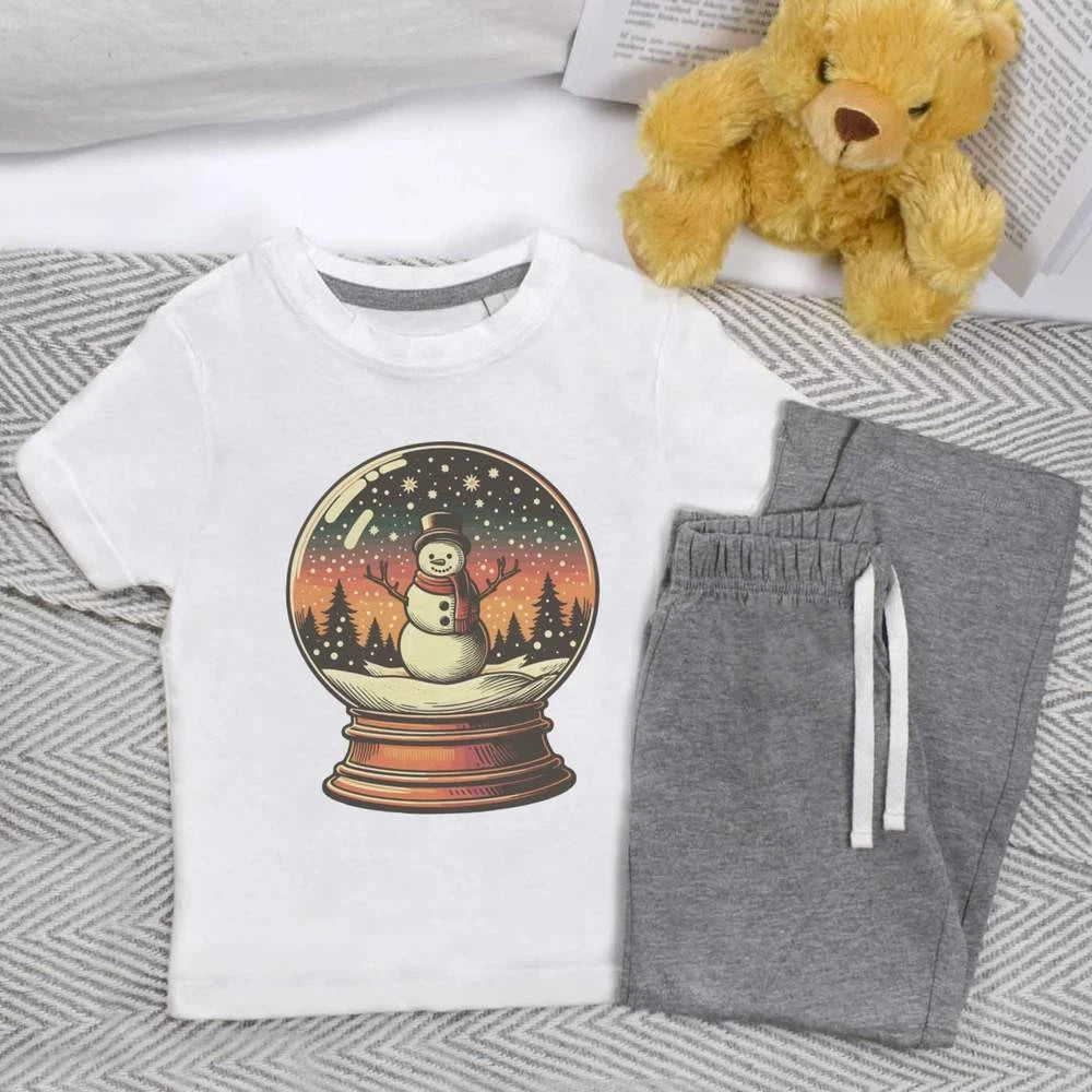 'Snowman Snow Globe' Kids Nightwear / Pyjama Set (KP049605)