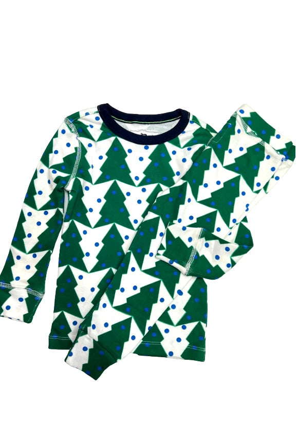 J.Crew Kids Festive Printed Pyjama Set in ChristmasTree/Green (Imperfect)