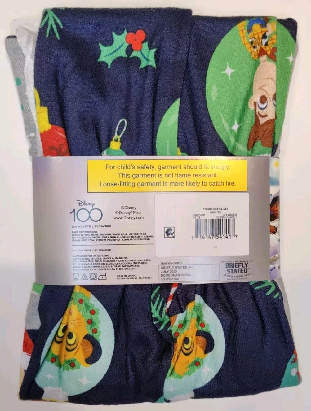 Disney 100 Toddler Boy Family Christmas 2 Piece Knit Pajama Set 2T 3T 5T