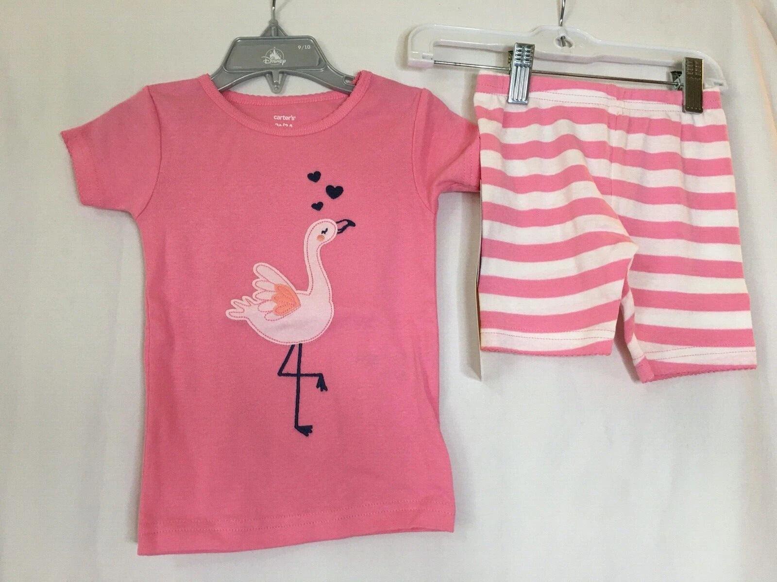 New Carter's Girls Flamingo Pajama Set Shorts Toddler 18M, 2T,3T,4T,5T Pink