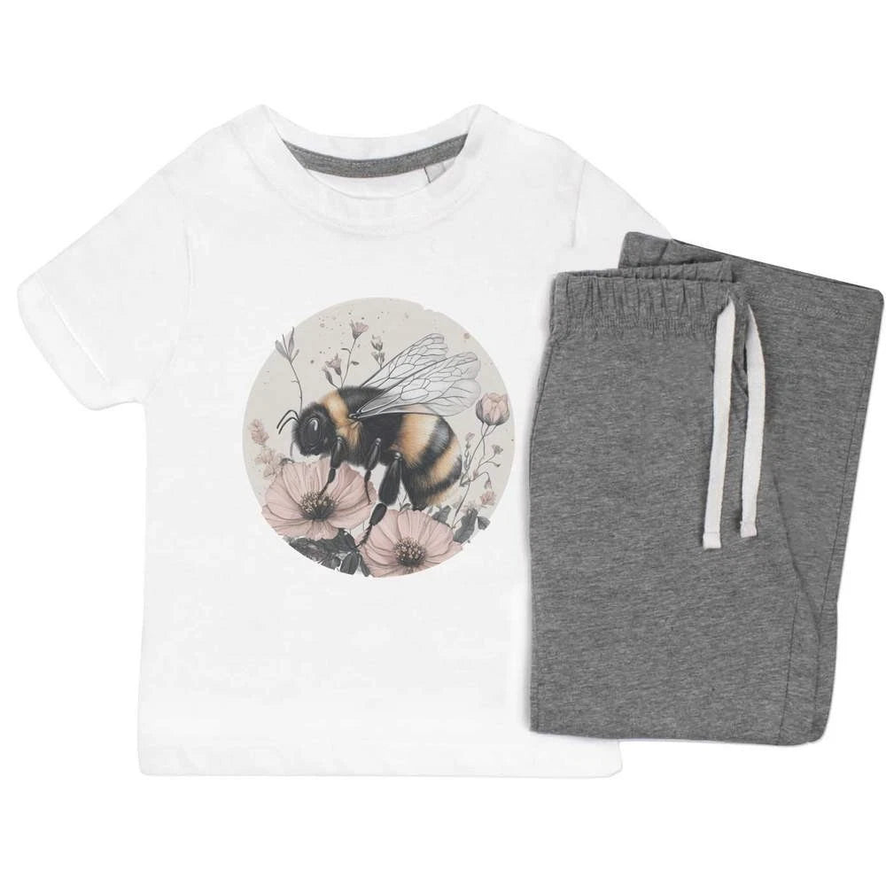 'Bumblebee with Flowers' Kids Nightwear / Pyjama Set (KP049829)