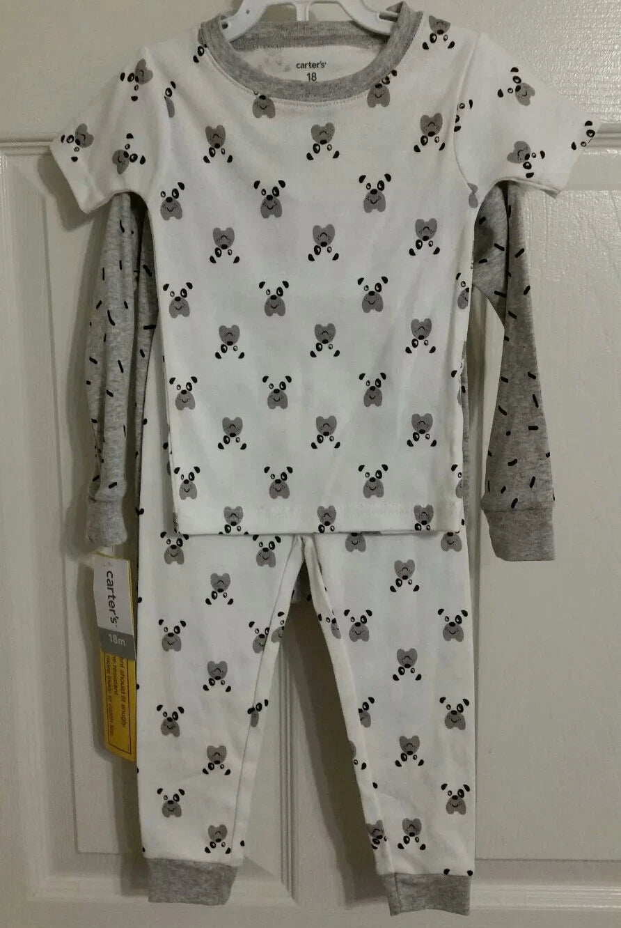 NEW Carter's 4 Piece Puppy Dog 100% Cotton PJs Size 18 Mo 24 Mo NEW Infant Baby