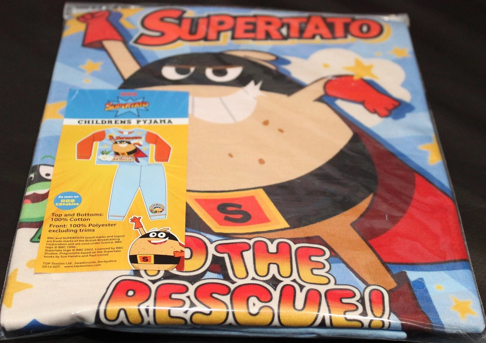 SUPERTATO Boys Pyjamas/ Orange & Blue Long-Sleeved PJs Sizes 18 Months-5 Years