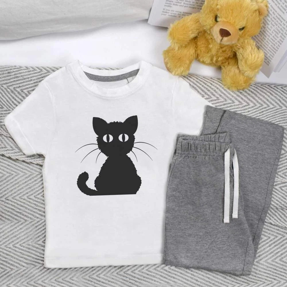 'Black Cat' Kids Nightwear / Pyjama Set (KP016285)