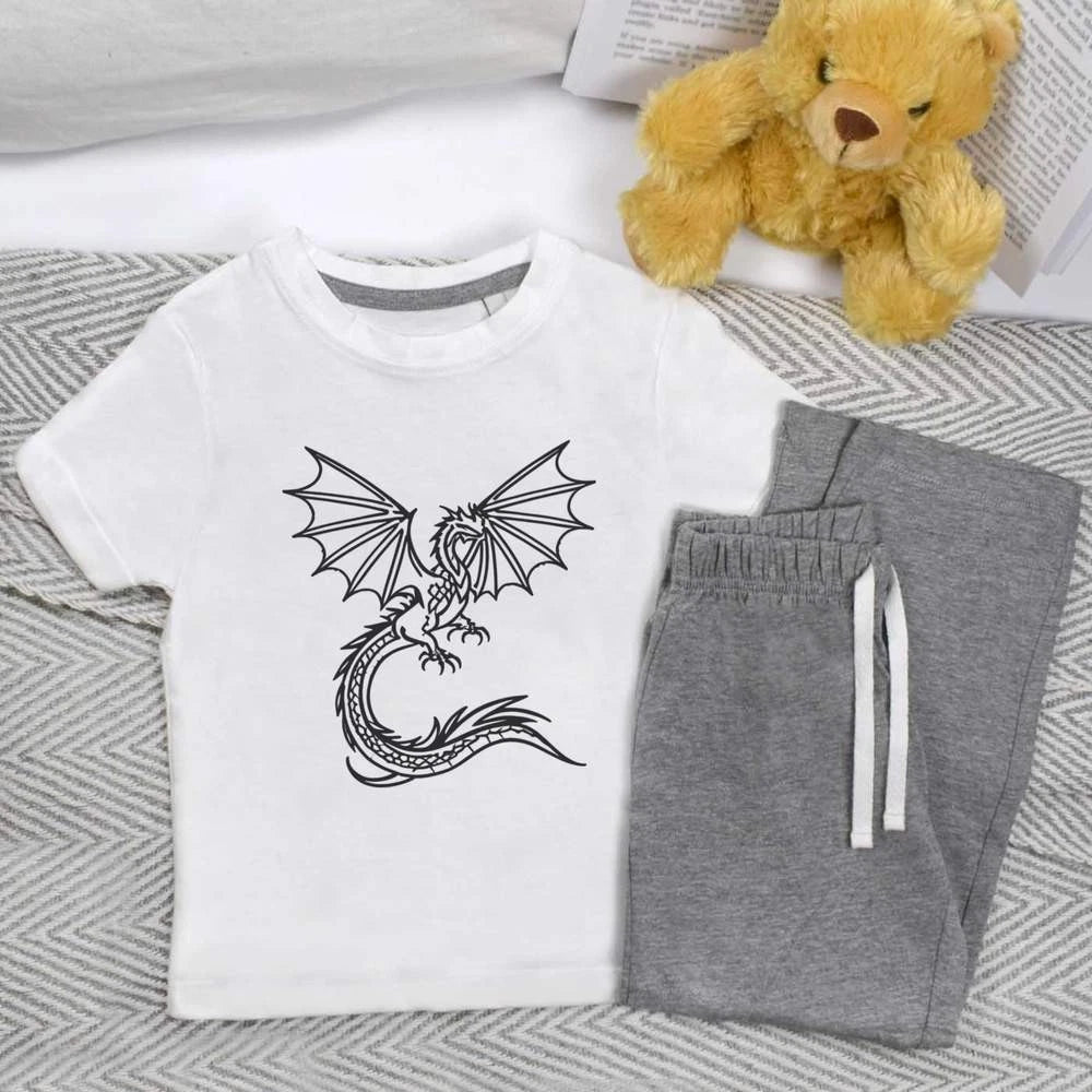 'Dragon In Flight' Kids Nightwear / Pyjama Set (KP044571)