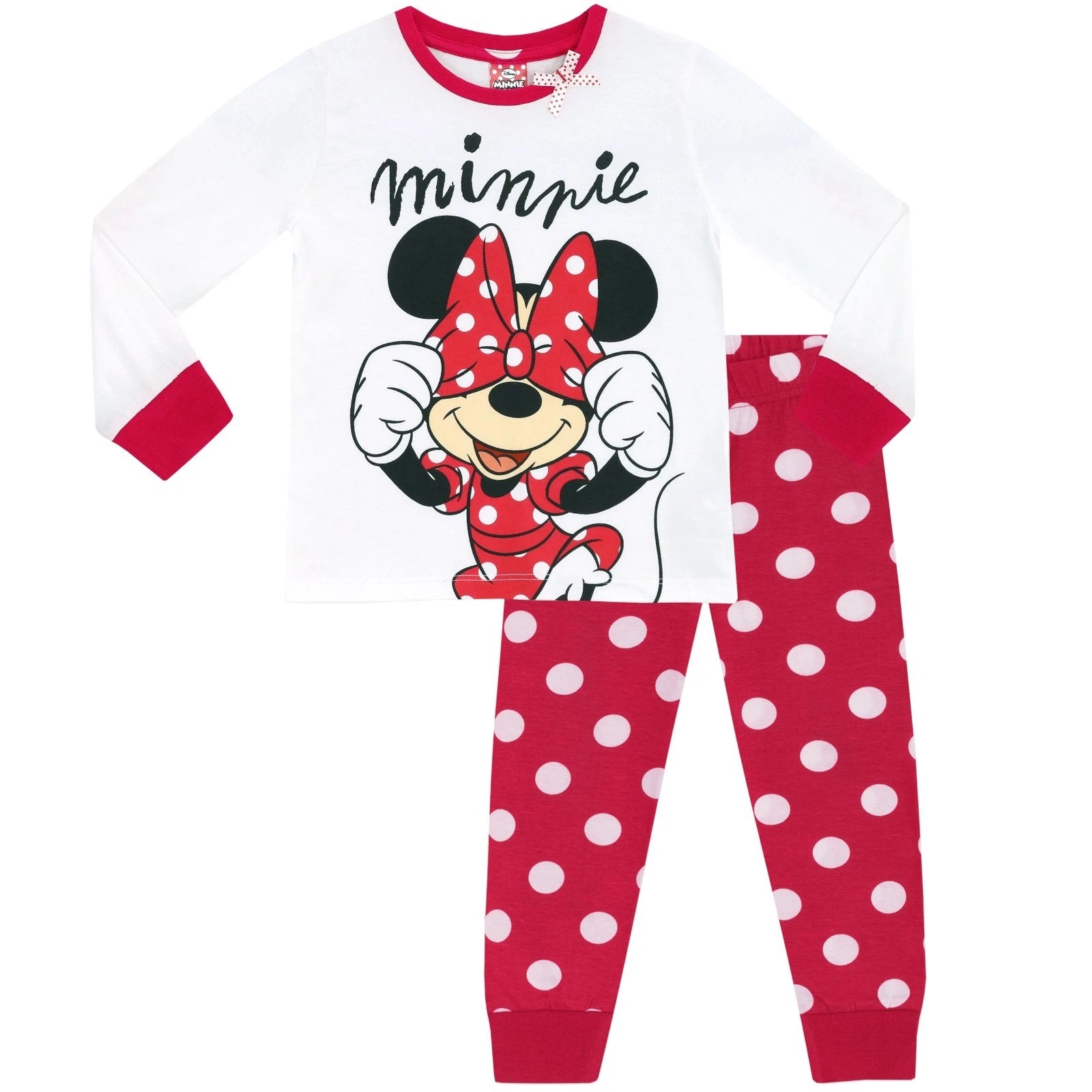 Minnie Mouse Disney Pyjamas Kids Girls 18 24 Months 3 4 5 6 7 8 Years PJs Dots
