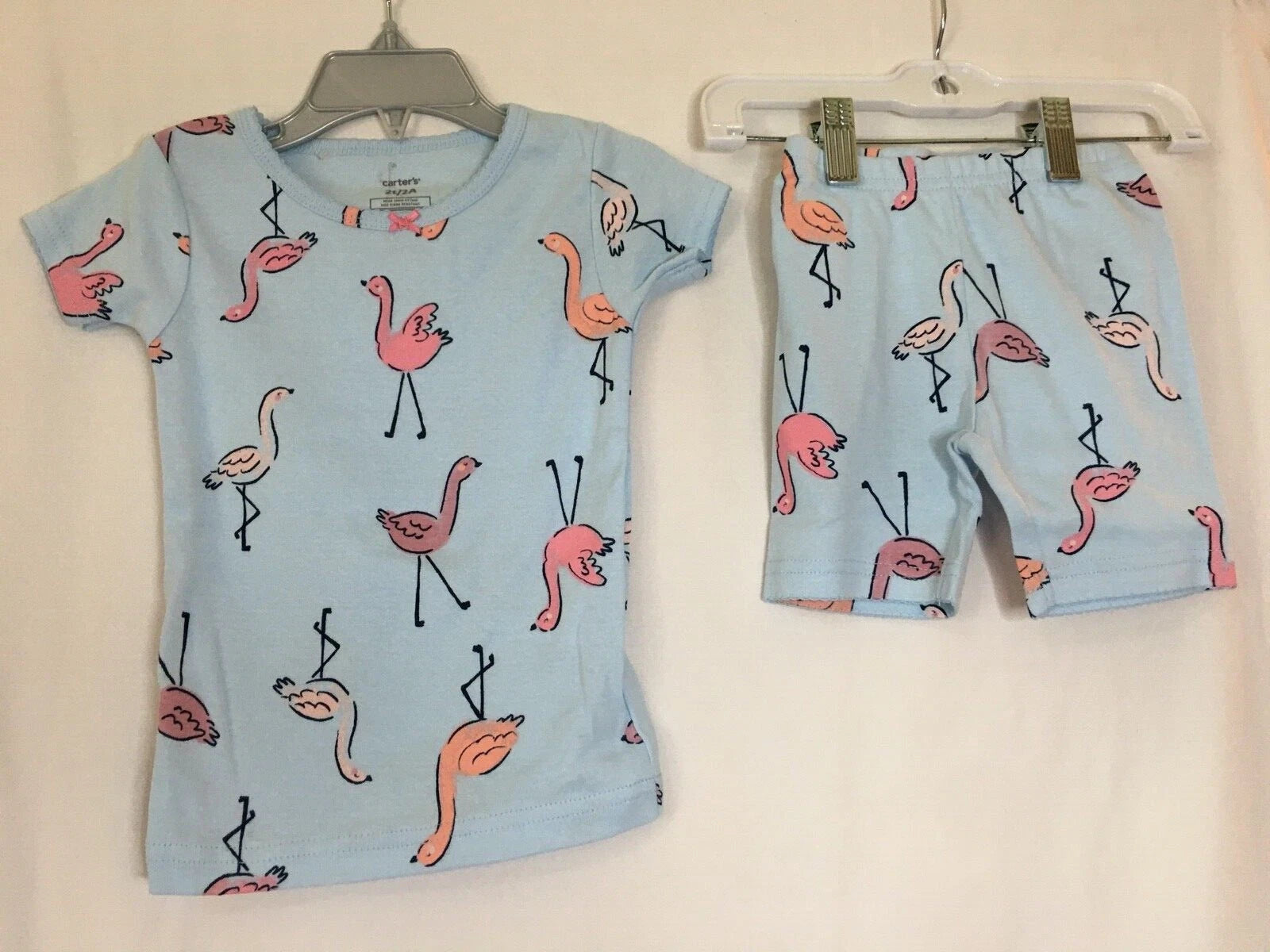 New Carter's Girls Flamingo Pajama Set Shorts Allover Toddler 18M,2T,3T,4T,5T
