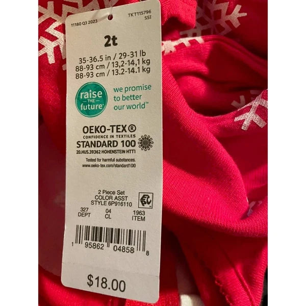 Carter's Toddler Girls' Snowflake Reindeer/Santa Footed Pajama Set