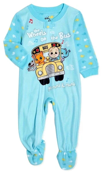 CoComelon Pajamas One Piece Girl Boy Toddler 2T 3T 4T 5T Sleeper union suit feet