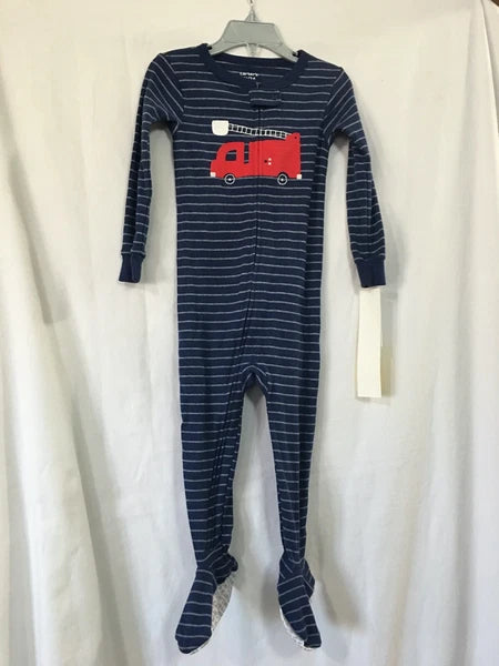 New Carter's 1-Piece Firetruck Cotton Pajama PJs Footie Sleeper Toddler Boy