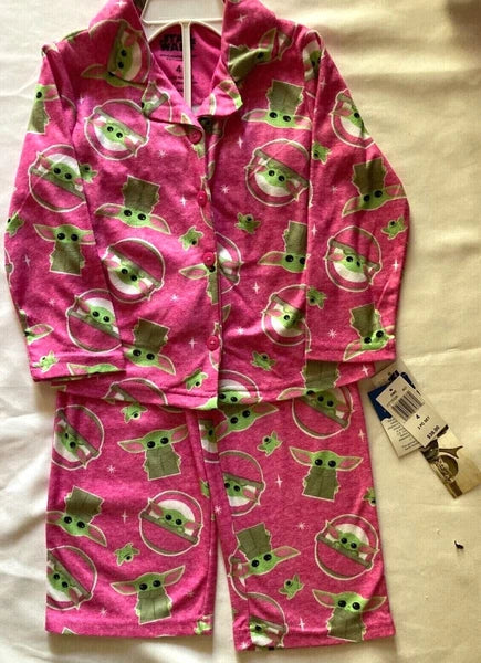 Disney Star Wars Baby Yoda Mandalorian Girls Pajamas Sleepwear Set Size 2T & 4