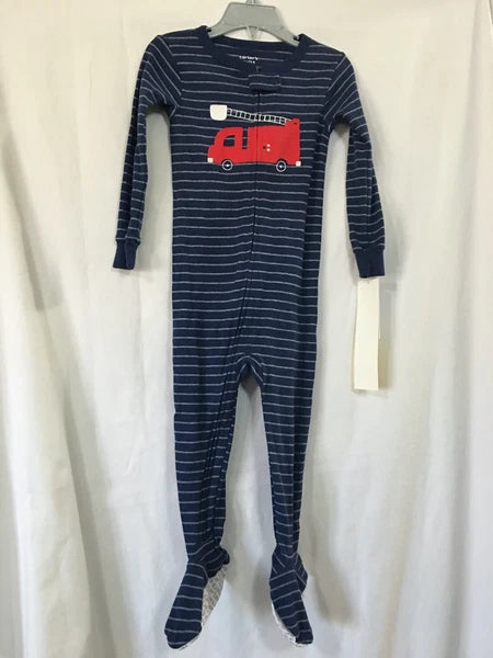 New Carter's 1-Piece Firetruck Cotton Pajama PJs Footie Sleeper Toddler Boy