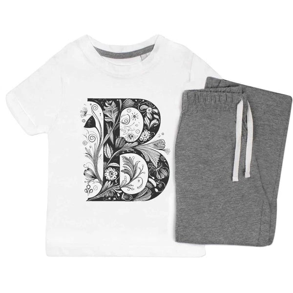 'Flowering B' Kids Nightwear / Pyjama Set (KP042624)